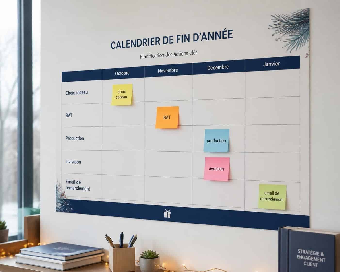 découvrez le rétroplanning idéal pour organiser vos cadeaux de fin d'année destinés à vos clients et optimiser vos relations professionnelles.